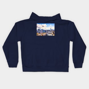 London City Canary Wharf Aerial View Kids Hoodie